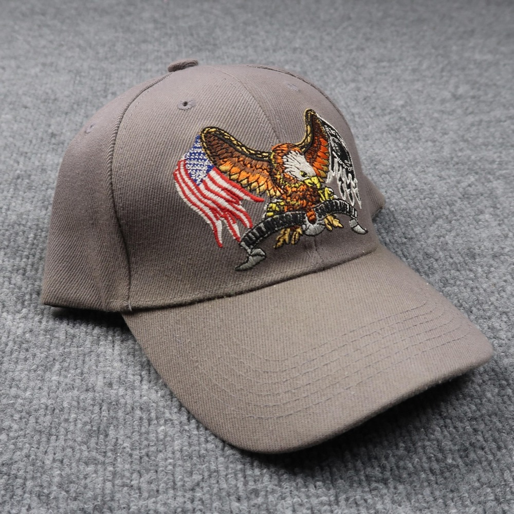 Bald Eagle American Flag POW Hat Cap Strap Back Embroidered Military Mens USA